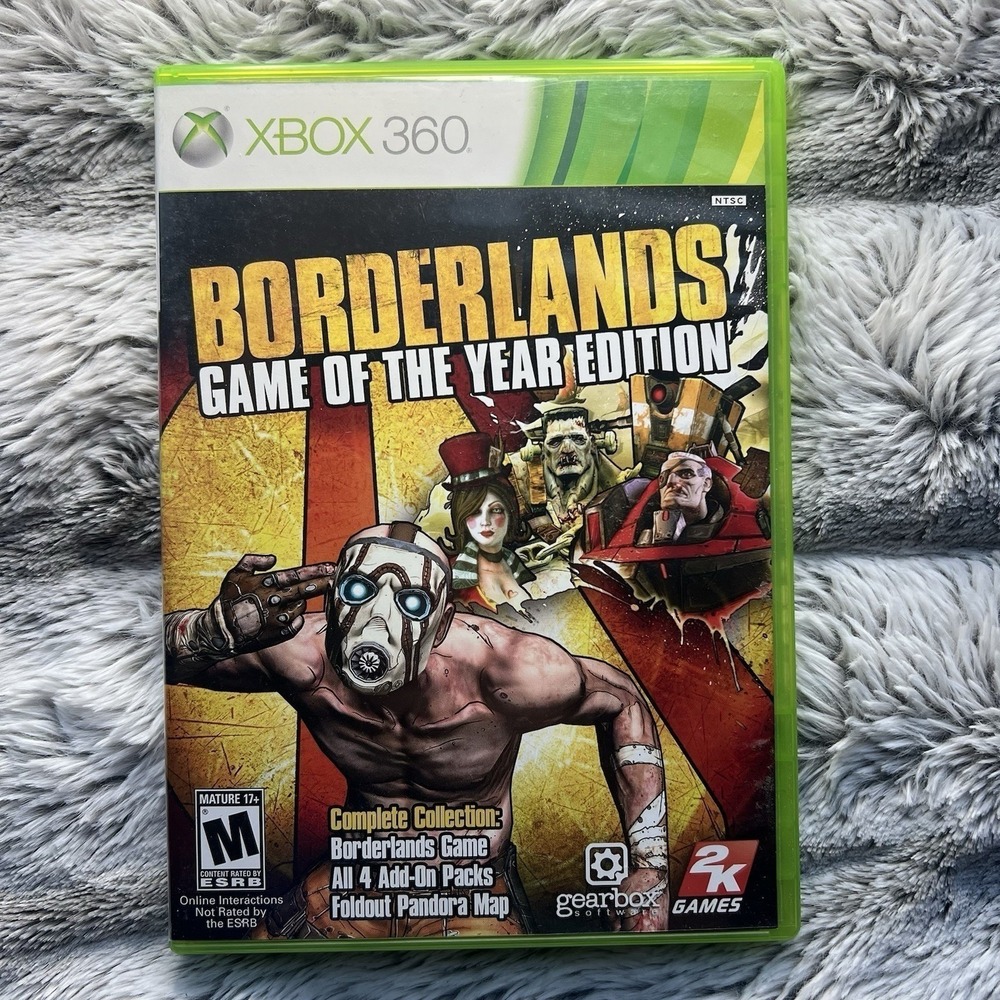 Xbox 360 Borderlands Game of the Year Edition Complete Collection W/ Map Poster